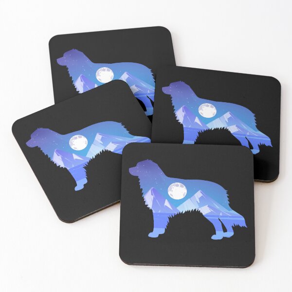 Item preview, Australian Shepherd Dog Silhouette Moon Nature Gift designed and sold by alaechamlal.