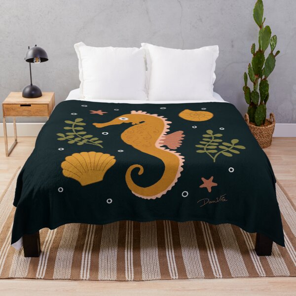 Item preview, Majestic Yellow Seahorse in the Ocean Depths designed and sold by Danvrie.