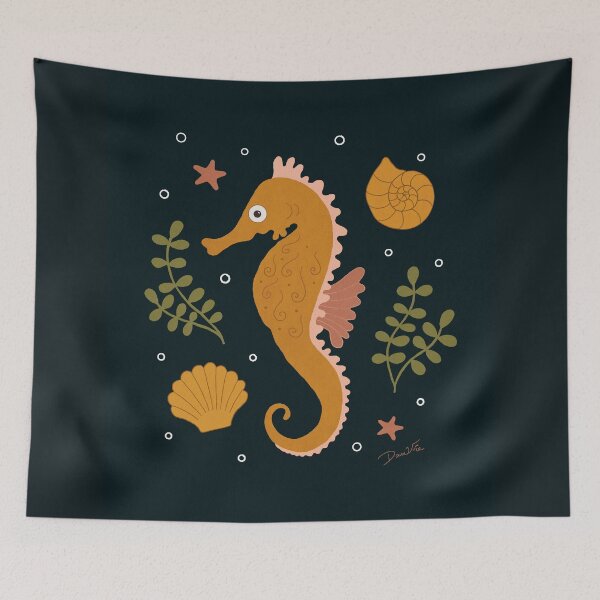 Item preview, Majestic Yellow Seahorse in the Ocean Depths designed and sold by Danvrie.