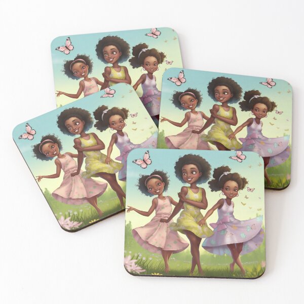Item preview, Cartoon style illustration of three beautiful sisters  designed and sold by RoseShop2093.
