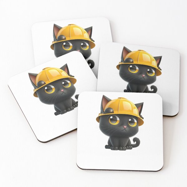 Artikelvorschau, Katze mit Schutzhelm - unschuldige arbeitende Katze entworfen und verkauft von Infinite creative Boutique.