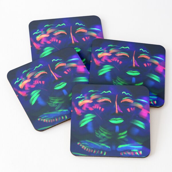 Item preview, close up view woman with fluorescent make up under uv light designed and sold by Lefteris Betsis.