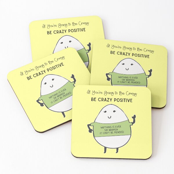 Item preview, Crazy Positivity Cute Kawaii Egg Hope Quote Cartoon  designed and sold by Renata Illustrata.