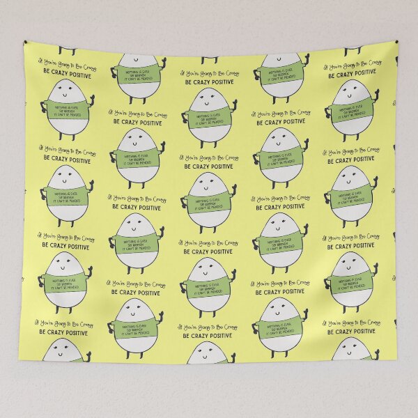 Item preview, Crazy Positivity Cute Kawaii Egg Hope Quote Cartoon  designed and sold by Renata Illustrata.