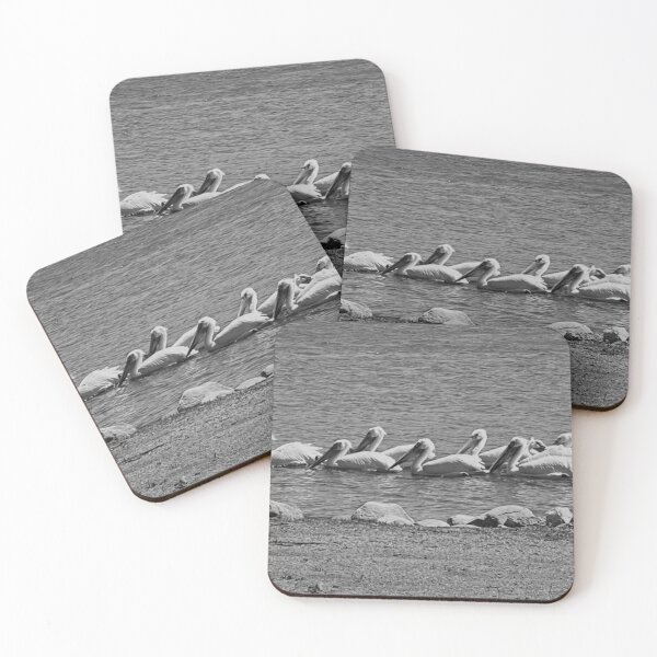 Item preview, Pelicans in a Row (Black & White) designed and sold by DanLeeAuthor&Artist.