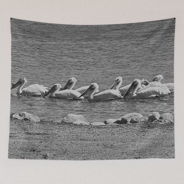 Item preview, Pelicans in a Row (Black & White) designed and sold by DanLeeAuthor&Artist.