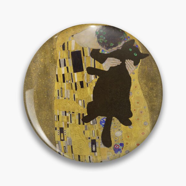 Item preview, Gustav Klimt Cat , Klimt the Kiss Cat, Funny Cat mom gift, Black Cat Art designed and sold by RaspberryEM.