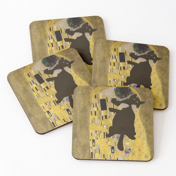 Item preview, Gustav Klimt Cat , Klimt the Kiss Cat, Funny Cat mom gift, Black Cat Art designed and sold by RaspberryEM.