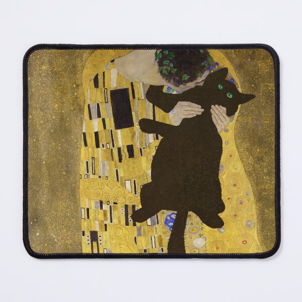 Item preview, Gustav Klimt Cat , Klimt the Kiss Cat, Funny Cat mom gift, Black Cat Art designed and sold by RaspberryEM.