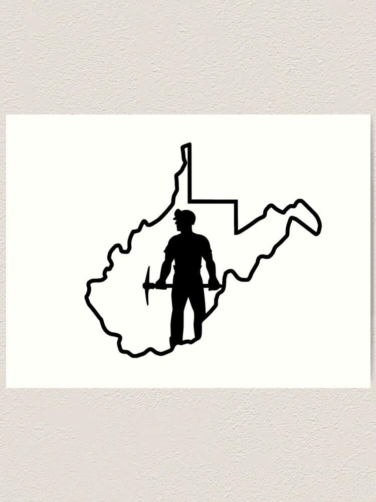 West Virginia Coal Miner Silhouette In The State West Virginia Coal Miner Silhouette In The State