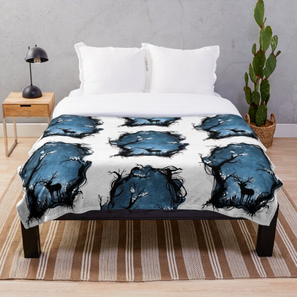 Item preview, Mystical forest forest spirits blue designed and sold by ChallaDesign.
