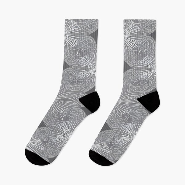 Item preview, Geometric Abstract White and Gray Shapes with Twirls and Swirls designed and sold by deniselynnimage.