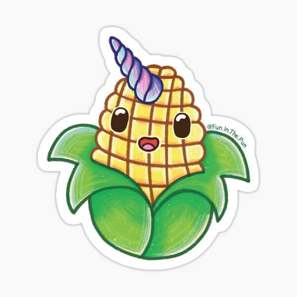 UniCorn - the corn with a horn. Sticker
