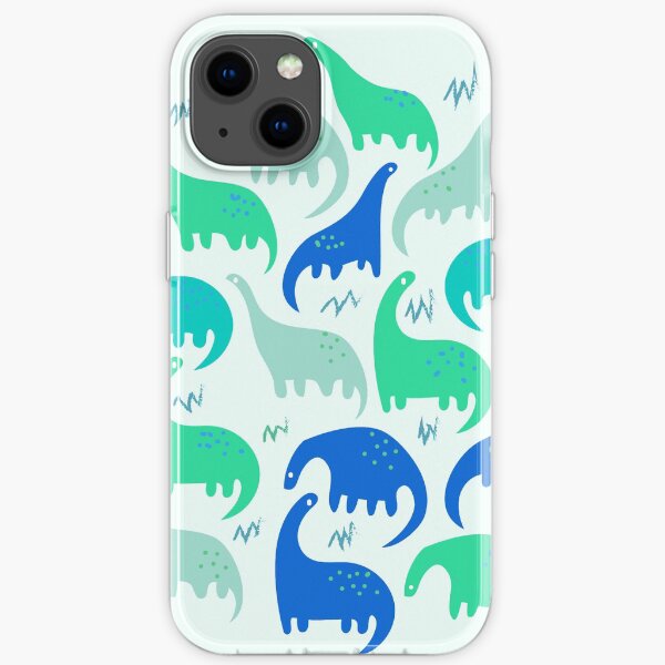 Blue Dinosaur Party iPhone Soft Case