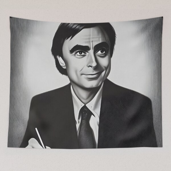 Item preview, Pencil portrait of Carl Sagan designed and sold by brandway.