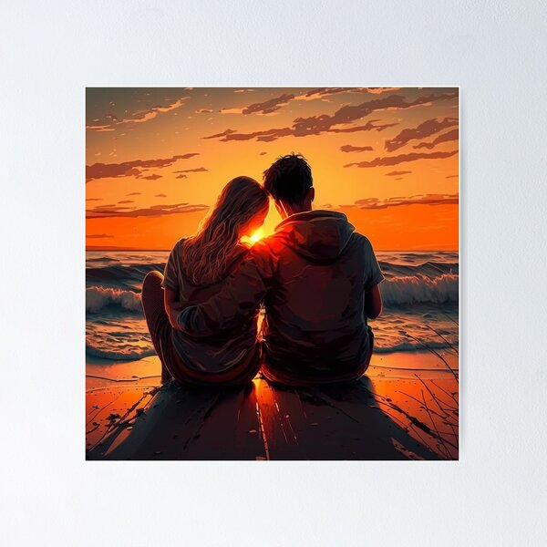 Quadro in vetro - Romantic Sunset By The Sea - Orizzontale 2:3