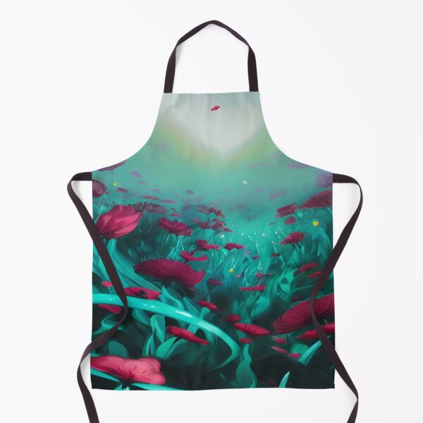 Item preview, Valley of Floral Garden Meadows with Sea Green Leaves and Brillant Red Petals designed and sold by deniselynnimage.