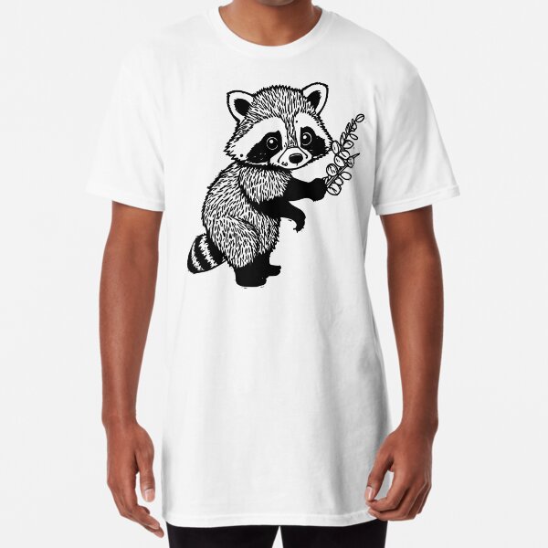Adventurer raccoon with his treasure Long T-Shirt