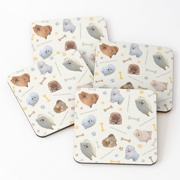 Item preview, Pomeranian Seamless Ecru White designed and sold by CritterSticker.