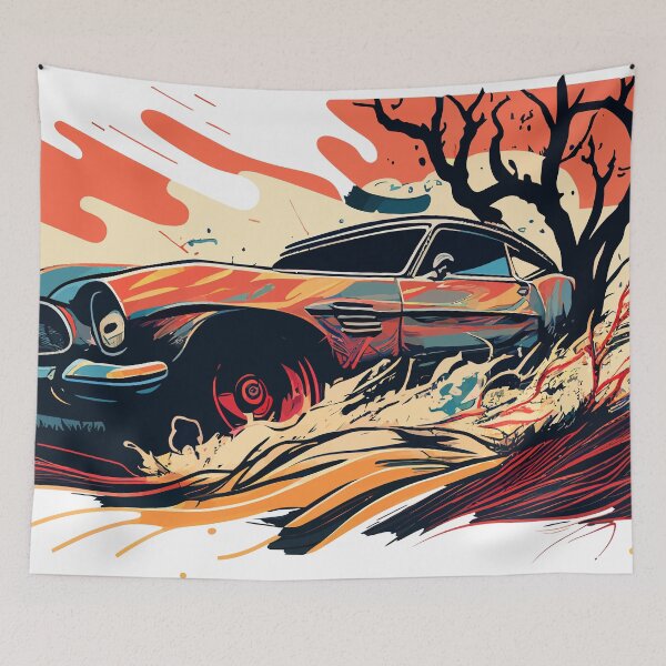 Item preview, Fast car design burning tire designed and sold by juancbp60.
