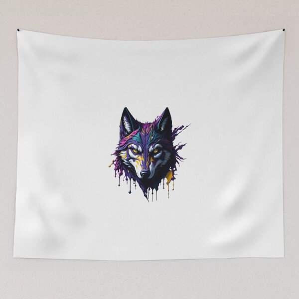 Item preview, Colorful Wolf Head Splash Art Design designed and sold by MediaPOX.