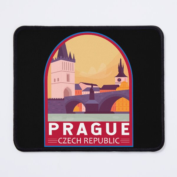 Item preview, Prague Czech Republic Travel Retro Emblem designed and sold by KrisSidDesigns.