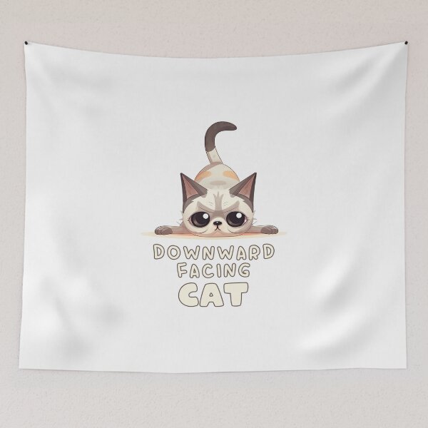 Item preview, Yoga Cat - Downward Facing Dog - Cute Kitty doing Yoga designed and sold by JustSimpleUK.
