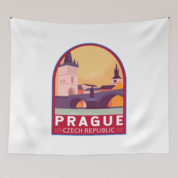 Item preview, Prague Czech Republic Travel Retro Emblem designed and sold by KrisSidDesigns.
