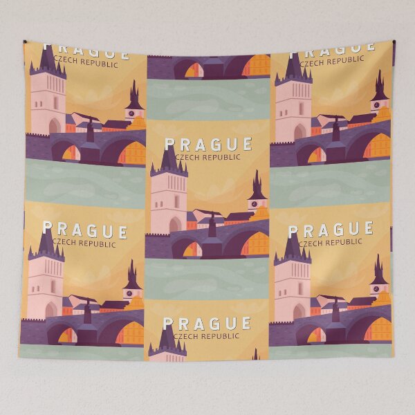 Item preview, Prague Czech Republic Travel Art Vintage designed and sold by KrisSidDesigns.