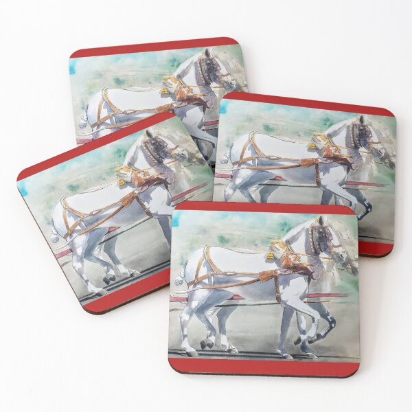 Item preview, White horses in Seville, Spain during the April Fair designed and sold by Carlos Taylor.