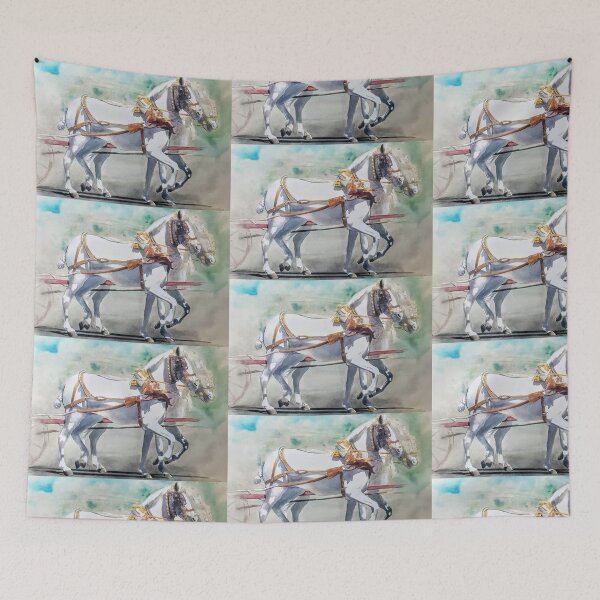 Item preview, White horses in Seville, Spain during the April Fair designed and sold by Carlos Taylor.