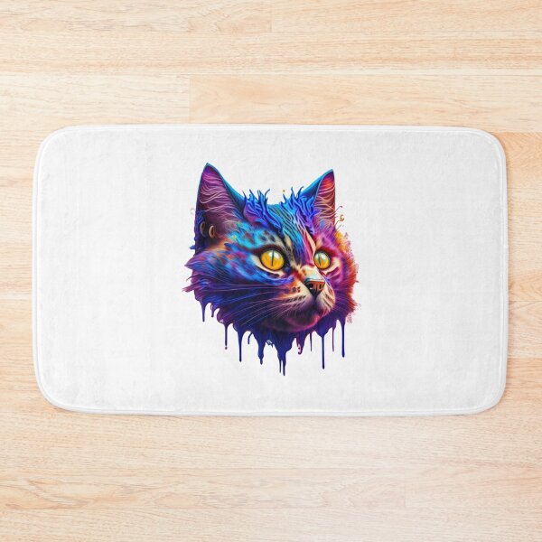 Item preview, Colorful Cat Head Splash Art Design designed and sold by MediaPOX.