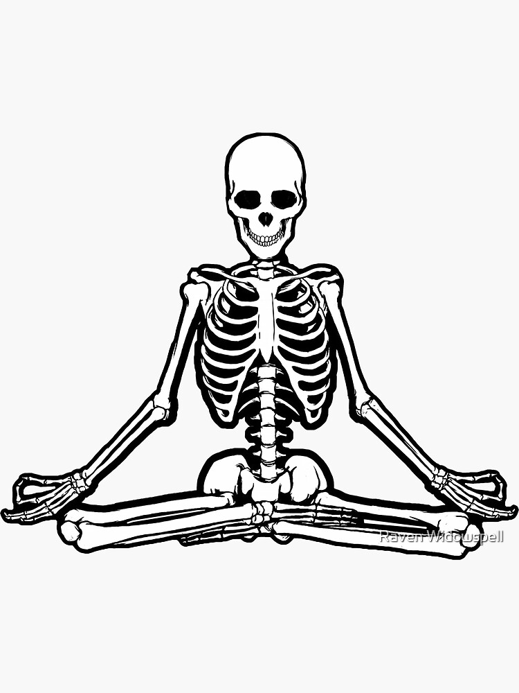 Meditating Skeleton Decal