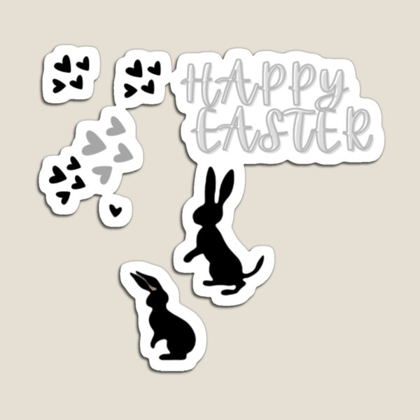 Item preview, Feliz conejito de Pascua silueta memes designed and sold by WallArtForME.