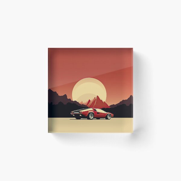 Item preview, Lamborghini Countach vintage illustration poster designed and sold by blackdogshop.