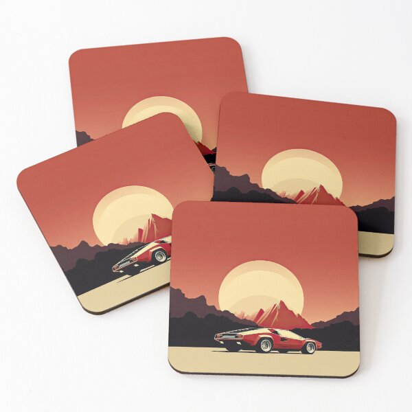 Item preview, Lamborghini Countach vintage illustration poster designed and sold by blackdogshop.