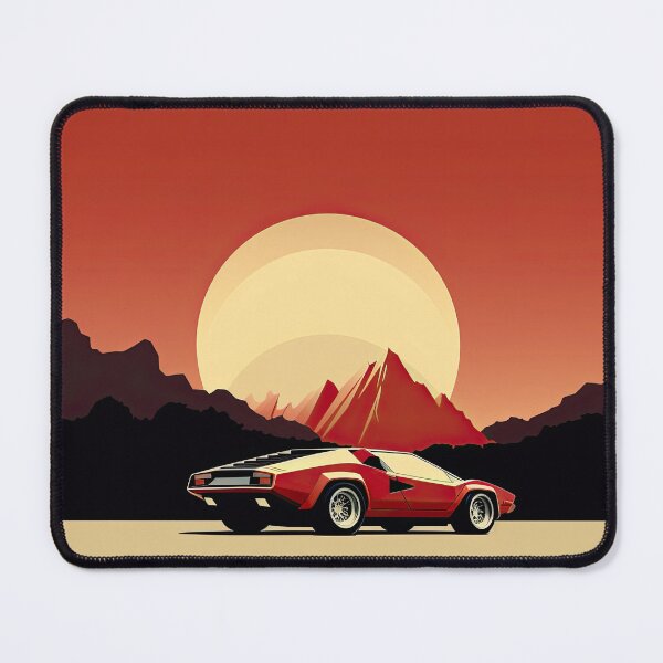 Item preview, Lamborghini Countach vintage illustration poster designed and sold by blackdogshop.