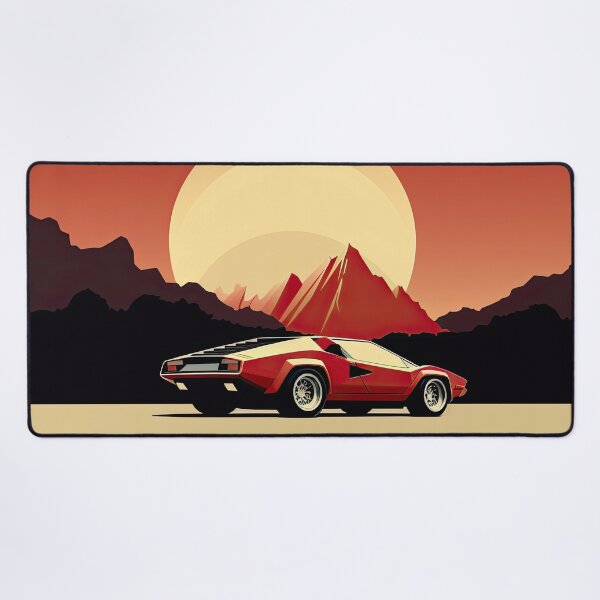 Item preview, Lamborghini Countach vintage illustration poster designed and sold by blackdogshop.