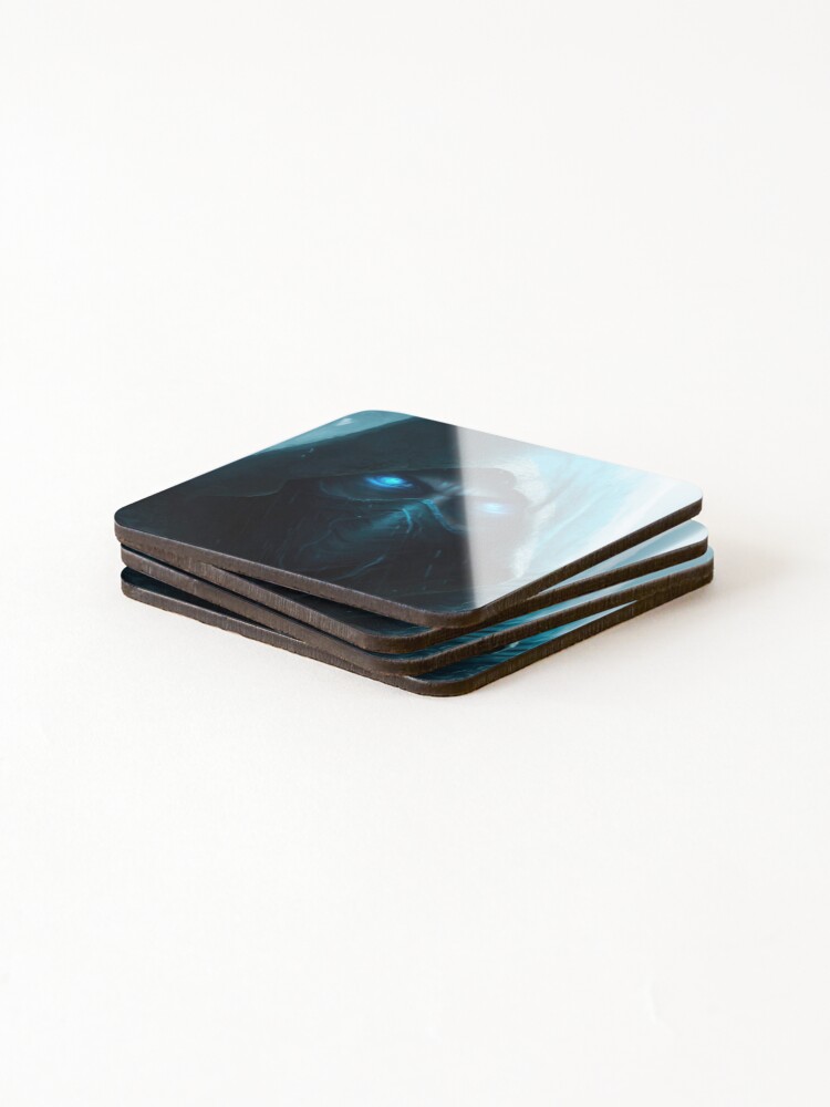 Thumbnail 4 of 5, Coasters (Set of 4), Blue wizard fantasy art designed and sold by R-cube-R.
