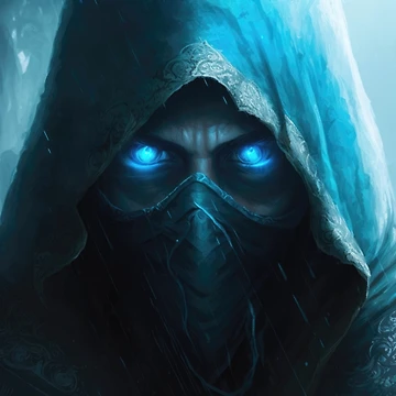 Artwork thumbnail, Blue wizard fantasy art by R-cube-R