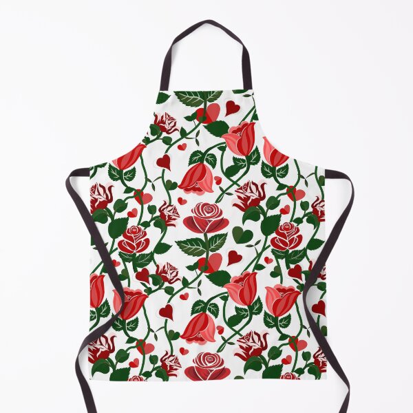 Item preview, Cute Hearty Rose Flowers with Green Leaves White Pattern designed and sold by Moyanana.