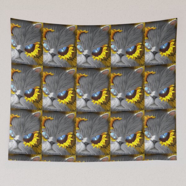 Item preview, Cat inside a sunflower designed and sold by MapacheRacoon.