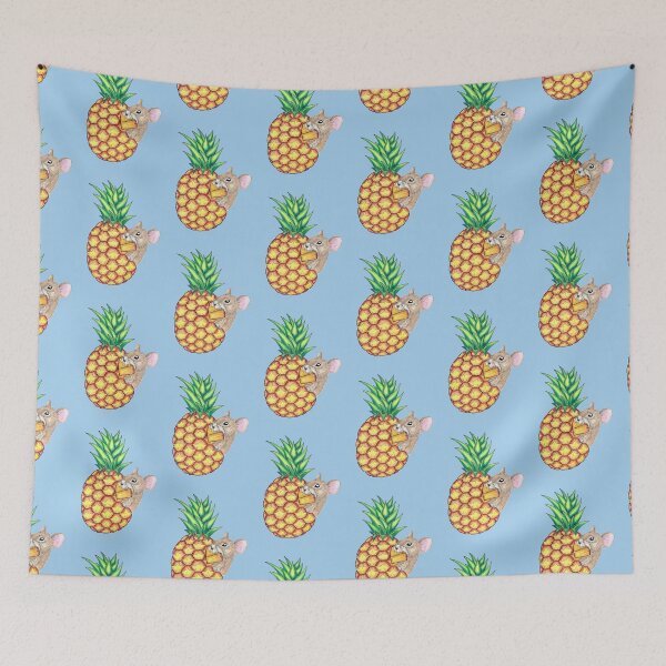 Item preview, Pineapple Pika Lake Blue Background designed and sold by Sockstomistic.