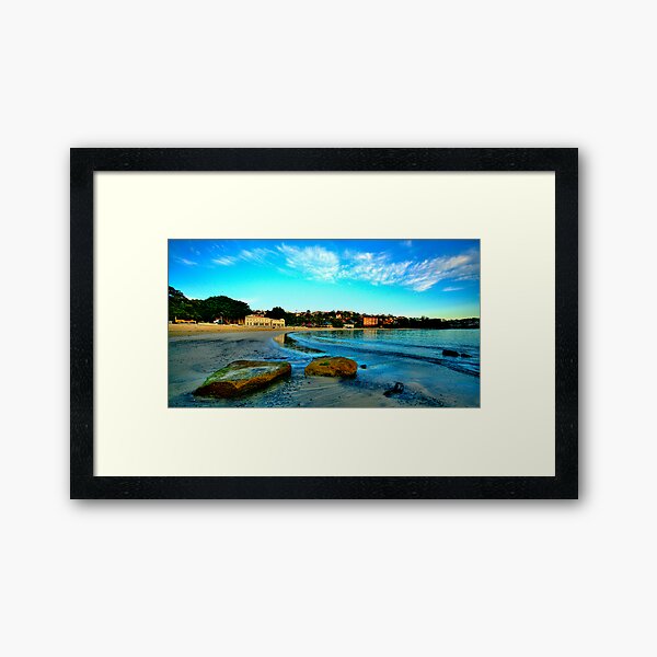 On The Rocks - Balmoral Beach, Sydney - The HDR Experiencee Framed Art Print