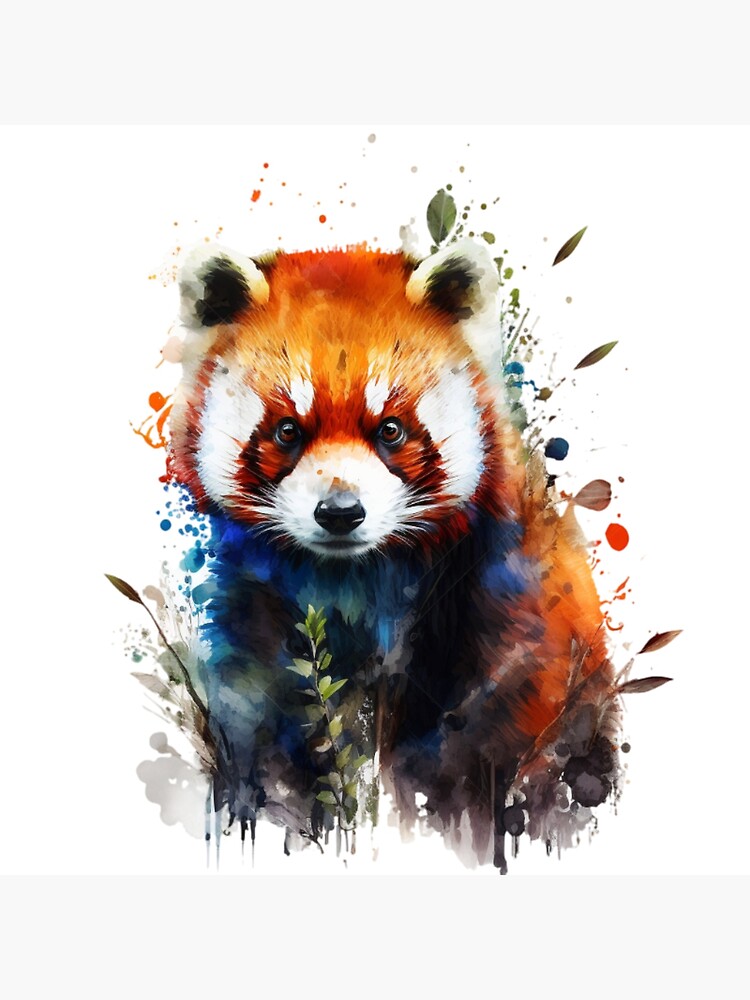 Realistic Multicolor Red Panda Bear, Red Panda Lover Design