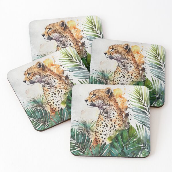 Item preview, Cheetah Jungle Wildlife Watercolor Art designed and sold by artsandsoul.