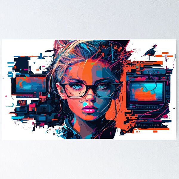 Artikel-Vorschau von Neon-Cyber-Girl-Design, designt und verkauft von juancbp60.
