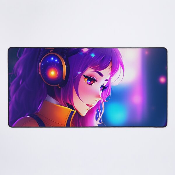 Item preview, Beautiful Cute Cosmic Retrowave Anime Girl AI Art designed and sold by unusualillusion.