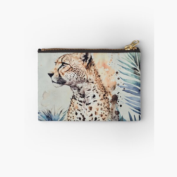 Item preview, Blue Cheetah Jungle Wildlife Watercolor Art designed and sold by artsandsoul.