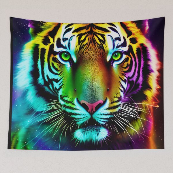 Item preview, Psychedelic Space Tiger designed and sold by candlewithhare.
